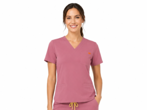 roz slim dama bluza Bluza medicala de dama slim fit cu trei buzunare