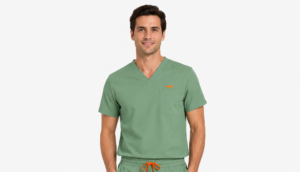 Bluza medicala de barbati slim fit cu patru buzunare