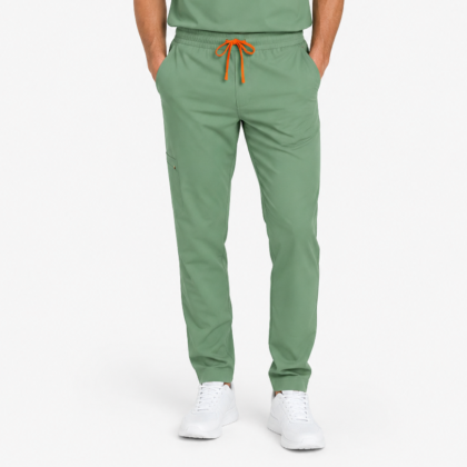 Pantalon medical de barbati slim fit cu zece buzunare