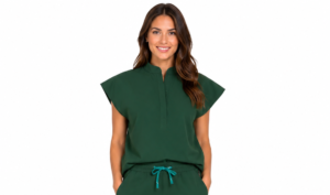 verde inchis dama bluza Bluza medicala de dama Butterfly cu doua buzunare